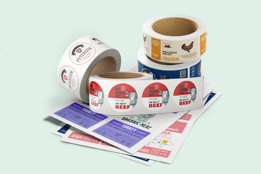 Frozen seafood products in vacuum-sealed bags