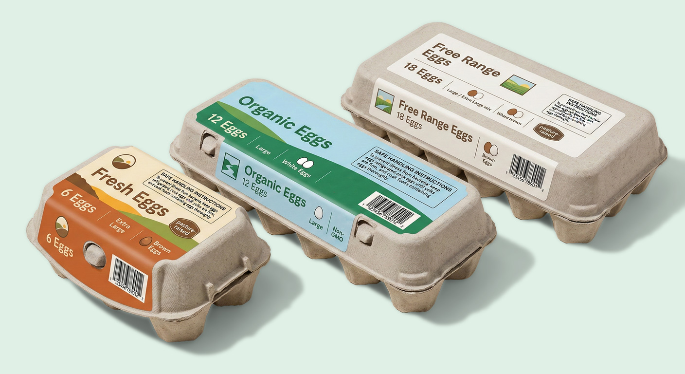 Personalized egg carton labels for small farms and local markets