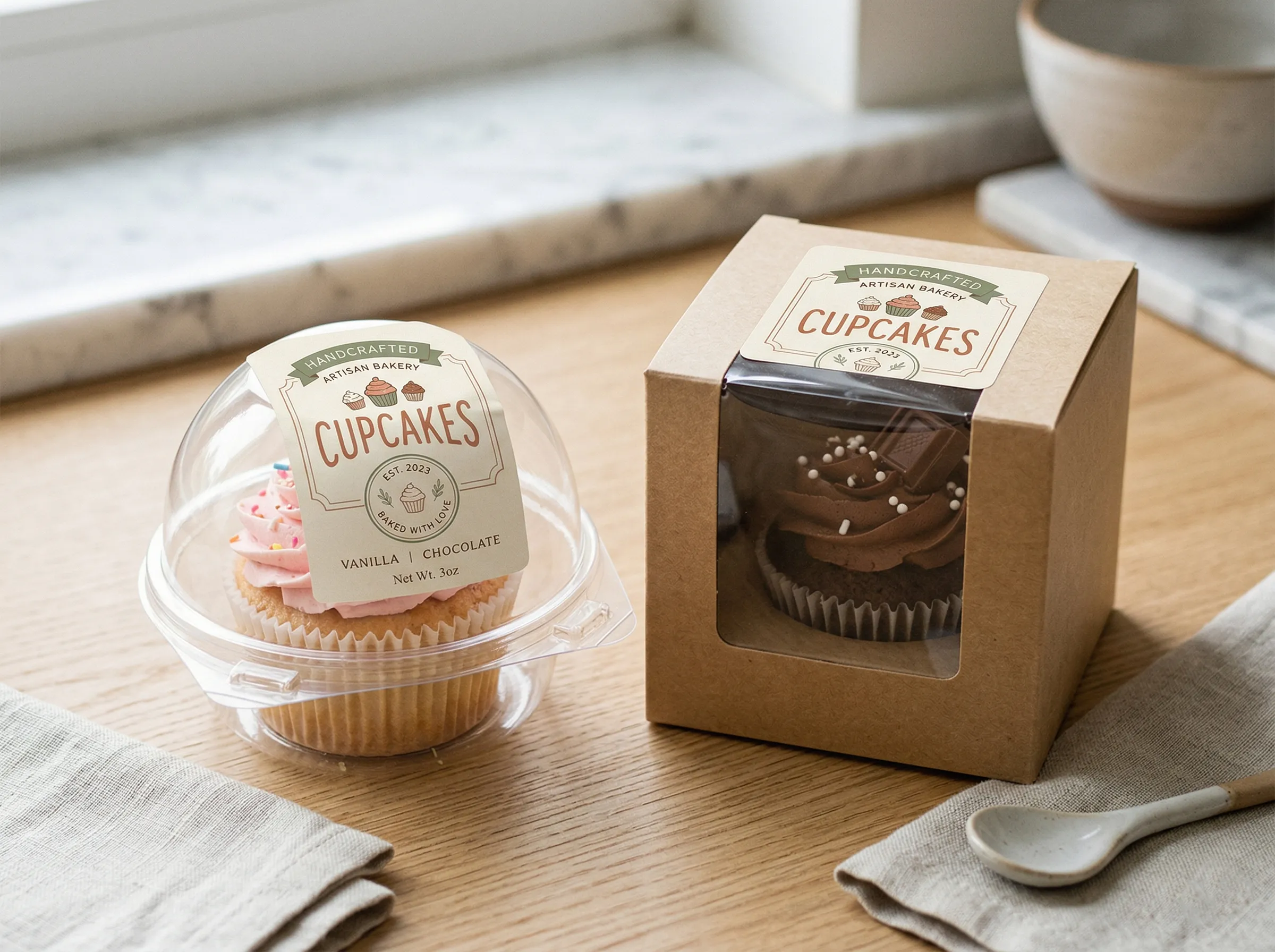 Rolls and sheets of custom cupcake labels